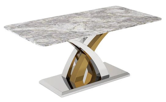 Lucy X Leg Gold Marble 120cm Coffee Table In 2 Colours - Esme Furnishings