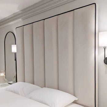Luxe Luxury Panelled Bed With Contrast Black Piping - Esme Furnishings