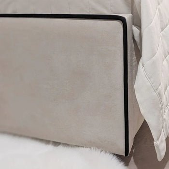 Luxe Luxury Panelled Bed With Contrast Black Piping - Esme Furnishings