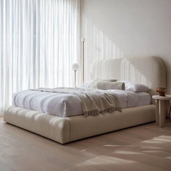 Luxury Boucle Upholstered Bed Frame - Esme Furnishings