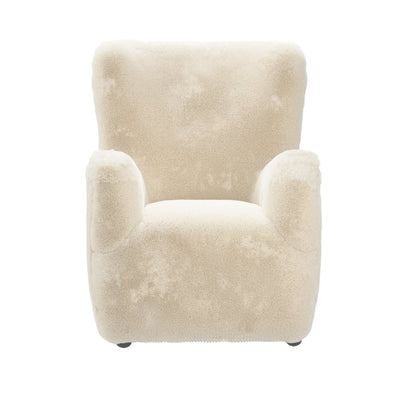 Manhattan Designs Bear Dawn Cream Fur Fabric Accent Chair - Esme Furnishings