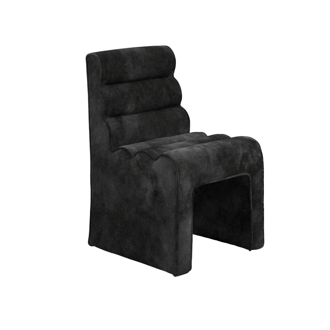 Manhattan Designs Nami Black Velvet Chenille Dining Chair - Esme Furnishings