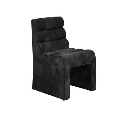 Manhattan Designs Nami Black Velvet Chenille Dining Chair - Esme Furnishings