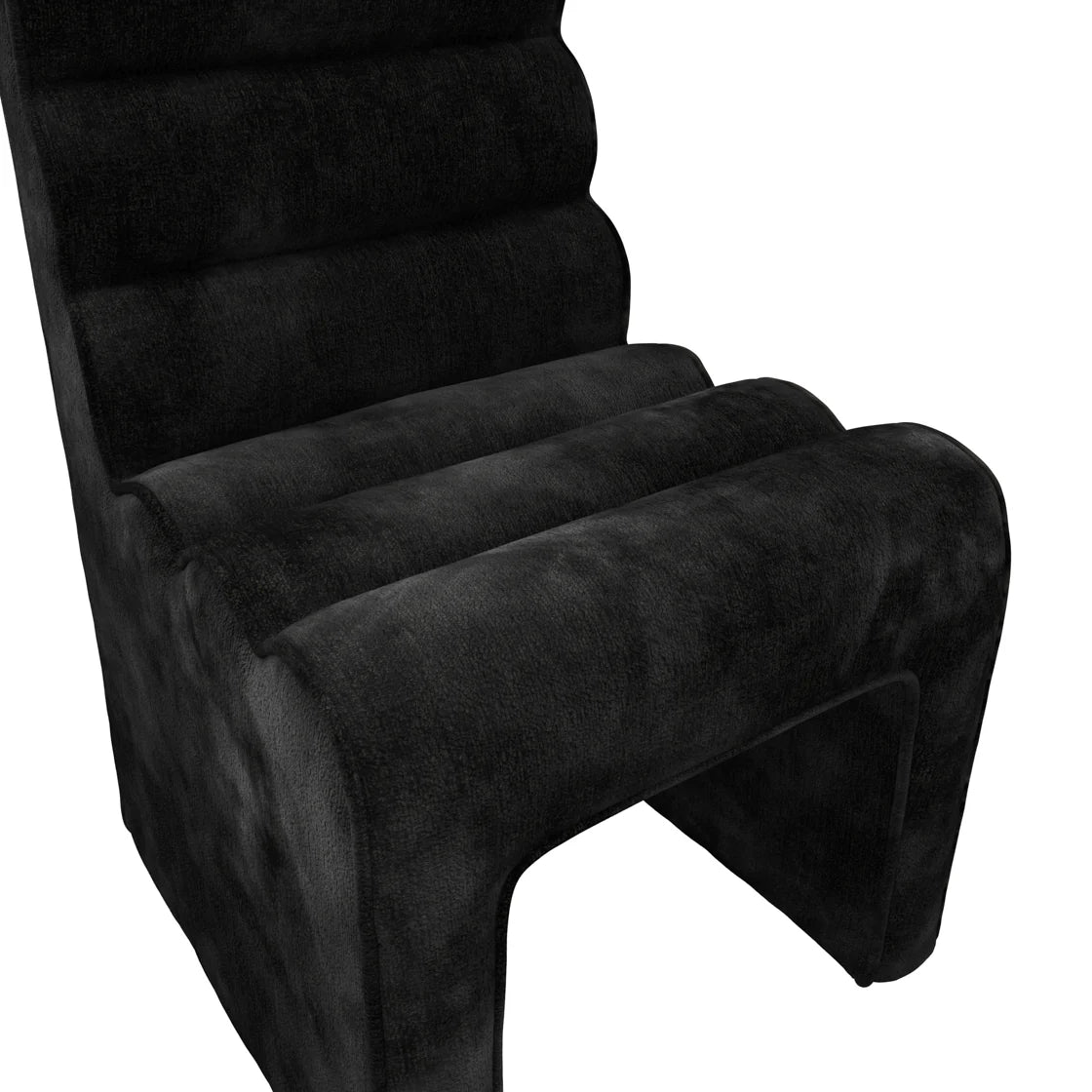 Manhattan Designs Nami Black Velvet Chenille Dining Chair - Esme Furnishings
