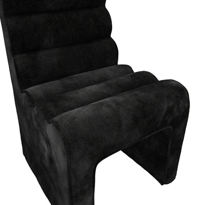Manhattan Designs Nami Black Velvet Chenille Dining Chair - Esme Furnishings