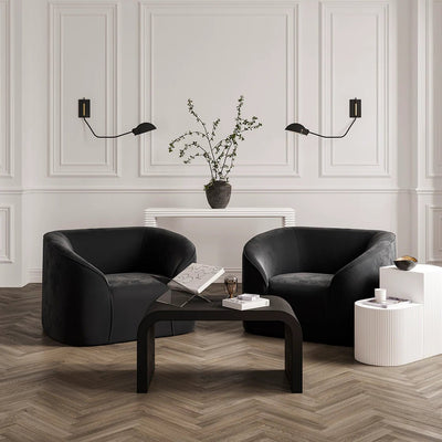 Manhattan Designs Zuma Black Velvet Accent Armchair - Esme Furnishings