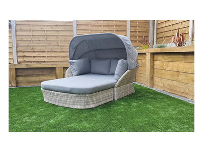 Megan Garden Daybed with Grey Canopy Hood