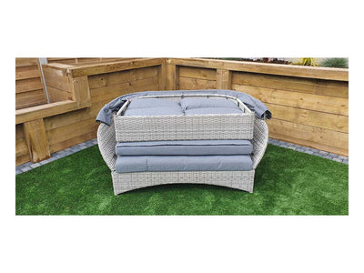 Megan Garden Daybed with Grey Canopy Hood