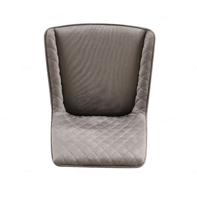 Nina Grey Velvet Quilted Dining Chairs With Black Metal Base - Pairs - Esme Furnishings