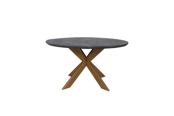 Richmond Interiors Blackbone Brass Round 140cm Dining Table