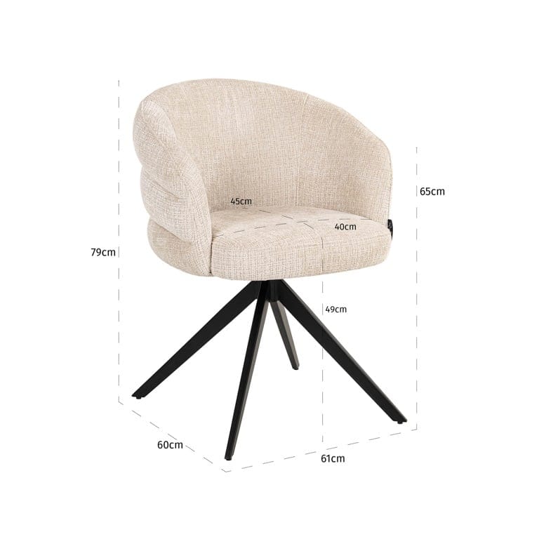 Richmond Interiors Serenity Niagara Beige Chenille Swivel Chair