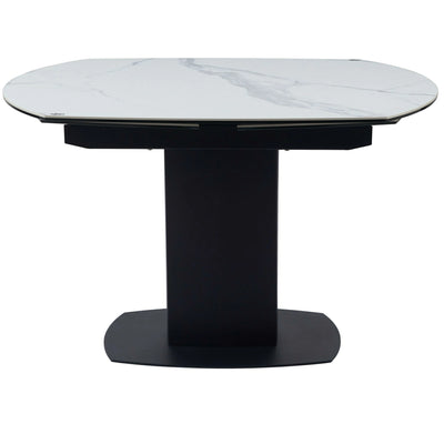 Ritz 120-180cm White Ceramic Marble Swivel Mechanism Extending Table
