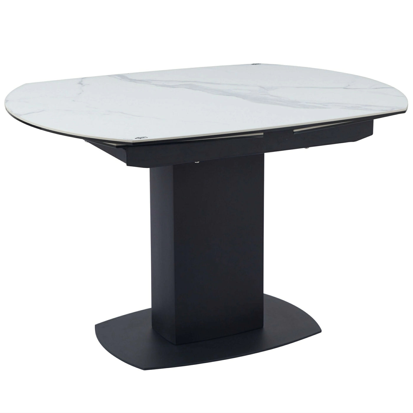 Ritz 120-180cm White Ceramic Marble Swivel Mechanism Extending Table