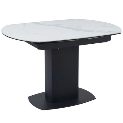 Ritz 120-180cm White Ceramic Marble Swivel Mechanism Extending Table