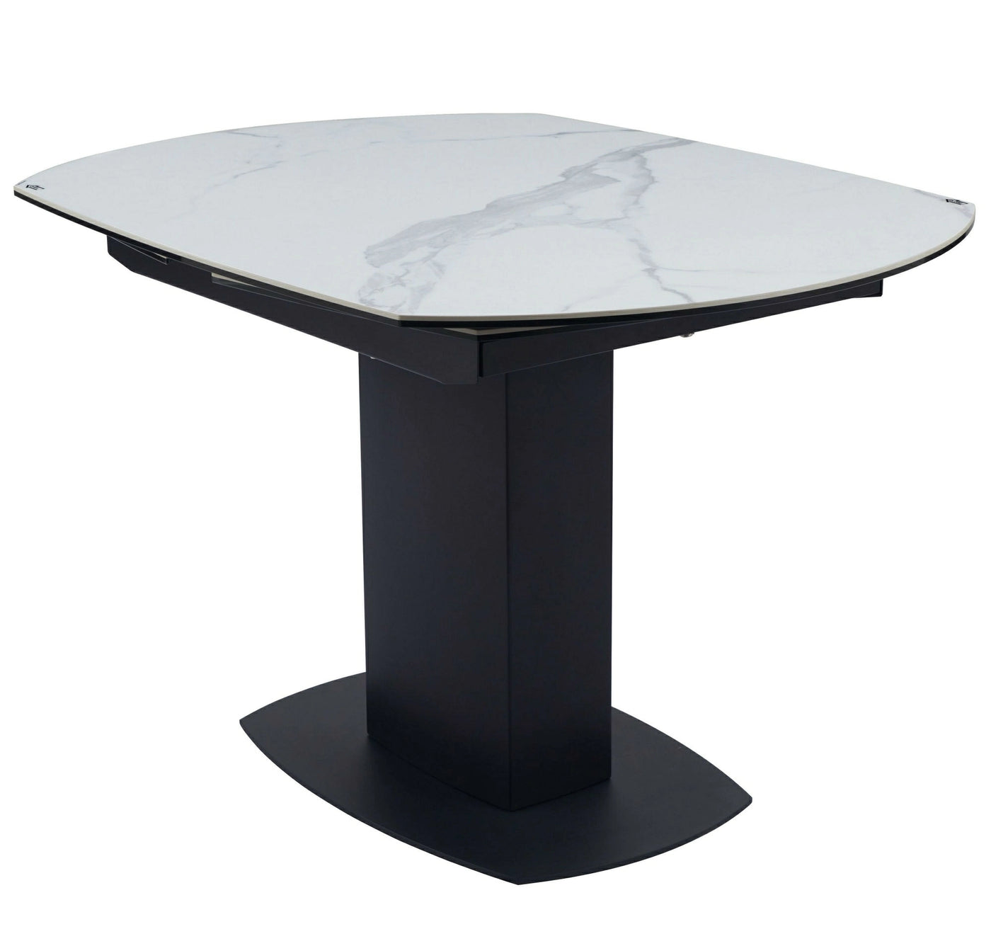 Ritz 120-180cm White Ceramic Marble Swivel Mechanism Extending Table