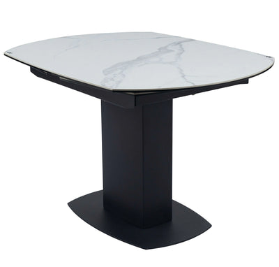 Ritz 120-180cm White Ceramic Marble Swivel Mechanism Extending Table