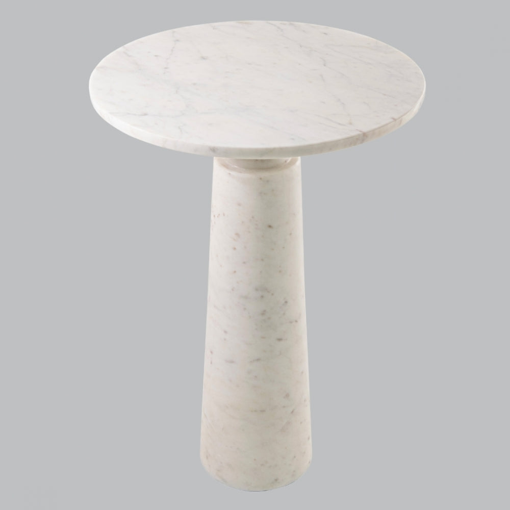 Madison Designs Luna White Marble Side Table