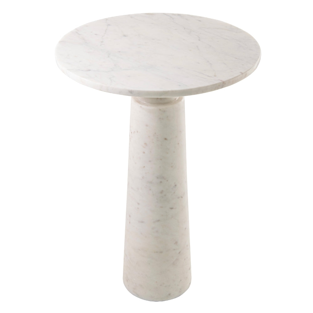 Madison Designs Luna White Marble Side Table
