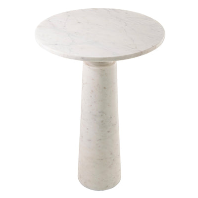 Madison Designs Luna White Marble Side Table