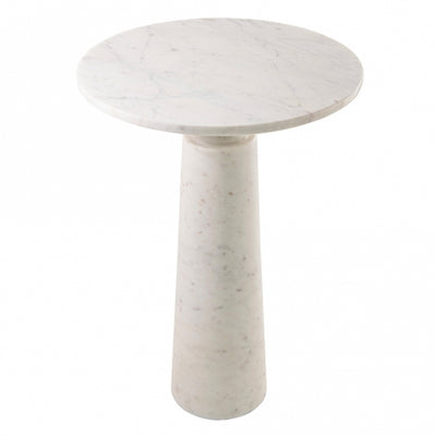 Madison Designs Luna White Marble Side Table