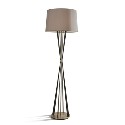 Madison Designs Vega Floor Lamp Bronze metal with Brown Shade