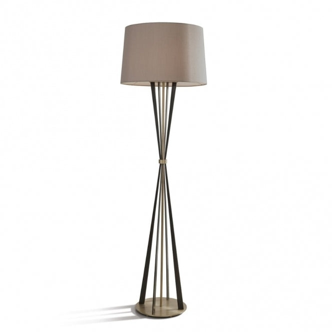 Madison Designs Vega Floor Lamp Bronze metal with Brown Shade