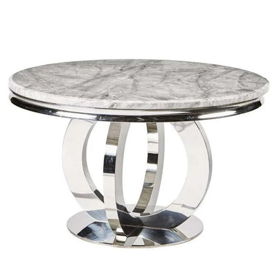 Athens Black Marble 130cm Round Dining Table + Lucy Black Lion Knocker Plush Velvet Chairs
