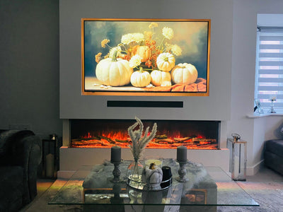 80 Inch HD 2024 Panoramic 3 Sided Glass WiFi Electric Fire HD+ 3D Effect