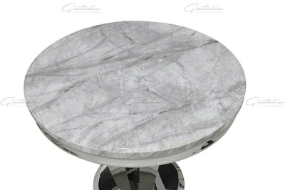 Riccardo 130cm Marble Round Dining Table - 3 Colours Black/Grey/Cream-Esme Furnishings