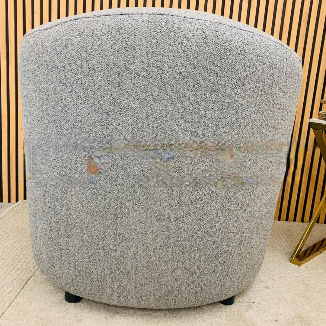 The Boucle Premium 1 Seater Armchair Accent Chair Ivory or Grey Boucle Fabric