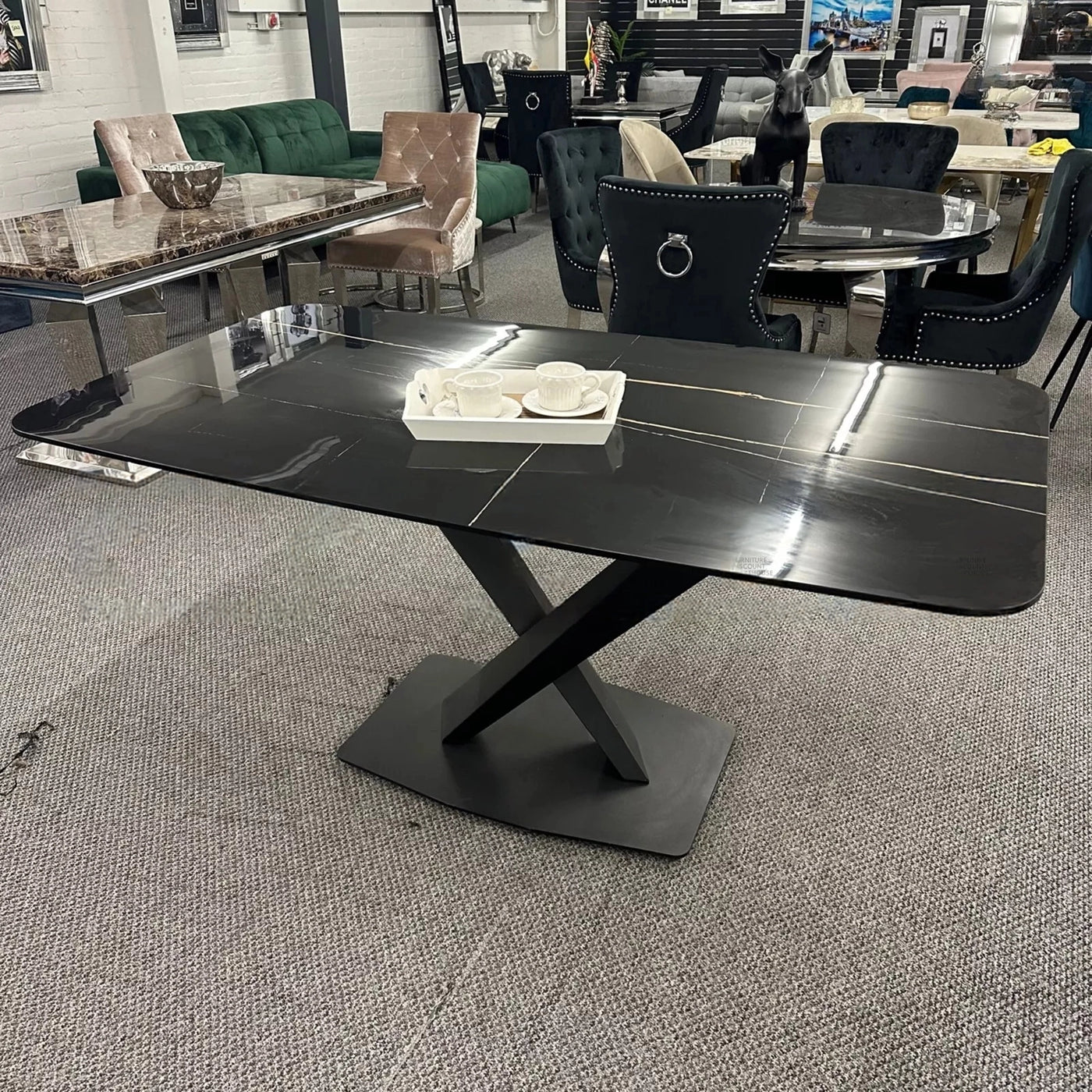 Apollo 160cm Black Ceramic Dining Table