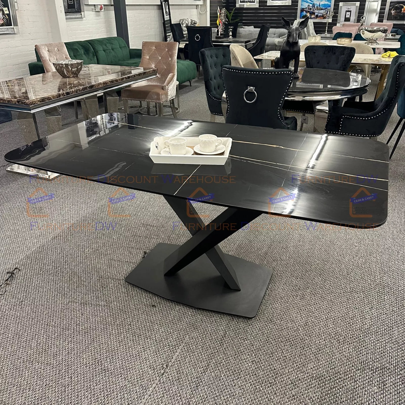 Apollo 160cm Black Ceramic Dining Table