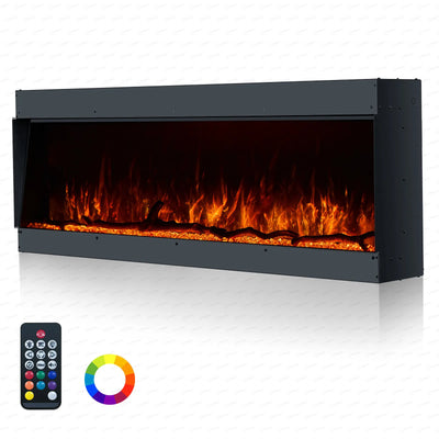 80 Inch HD 2024 Panoramic Slim Line Glass Front Borderless UHD Electric Fire HD+ 3D Effect