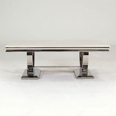 Arianna 130cm Cream Marble Coffee Table-Esme Furnishings