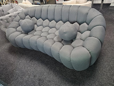 Bella Grey Bubble Cloud Boucle Velvet 3 Seater Sofa