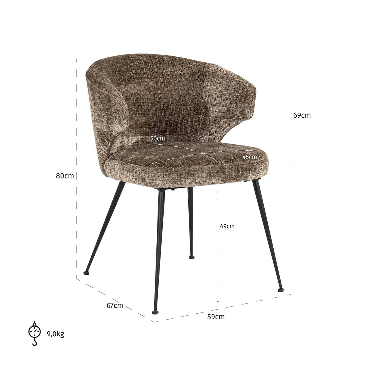 Richmond Interiors Chair Xandra Desert Stone Chenille Dining Table