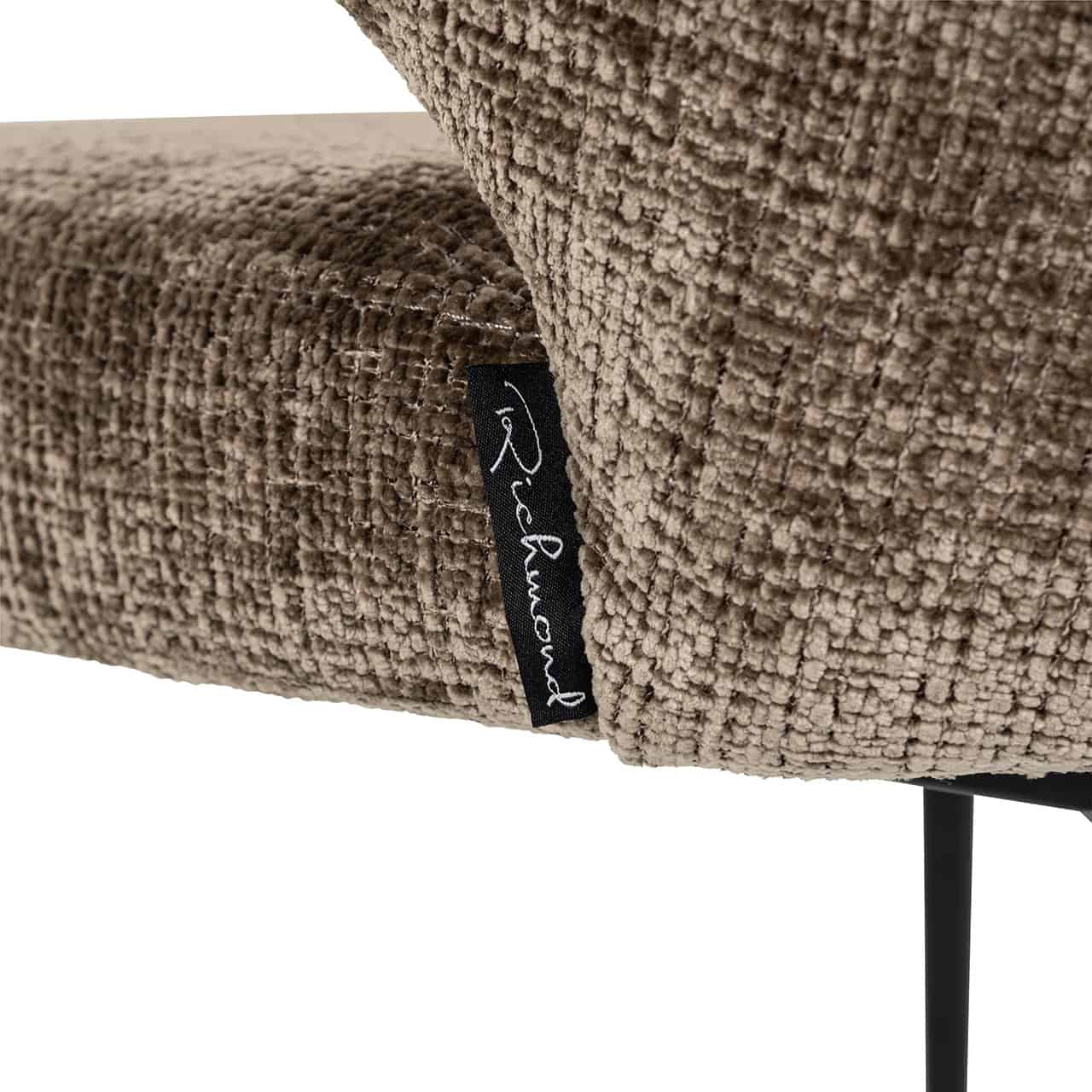 Richmond Interiors Chair Xandra Desert Stone Chenille Dining Table
