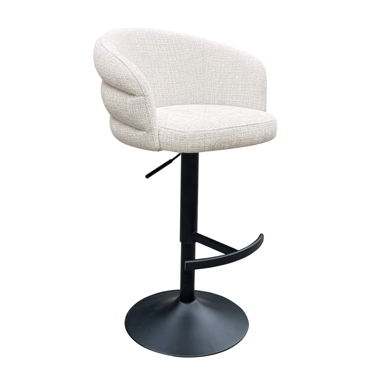 Richmond Interiors Nikki Beige Chenille Swivel Bar Stool