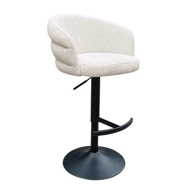 Richmond Interiors Nikki Beige Chenille Swivel Bar Stool