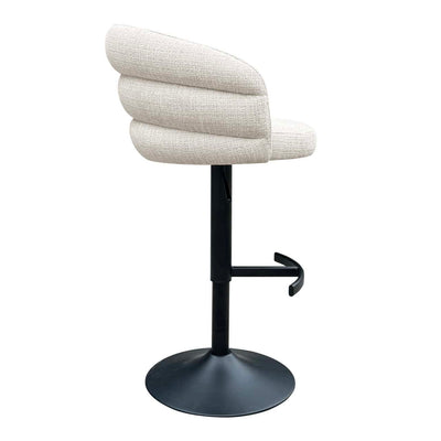 Richmond Interiors Nikki Beige Chenille Swivel Bar Stool