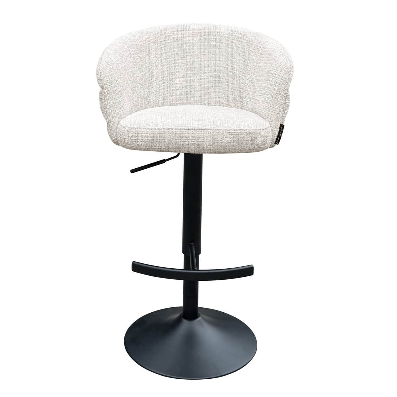 Richmond Interiors Nikki Beige Chenille Swivel Bar Stool