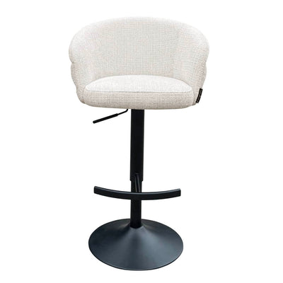 Richmond Interiors Nikki Beige Chenille Swivel Bar Stool