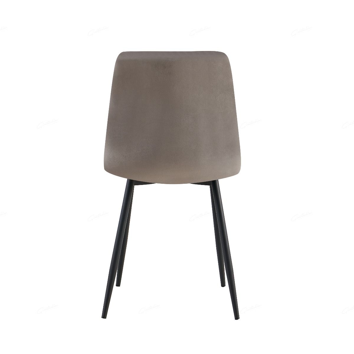 Teora Grey Velvet Dining Chairs With Black Metal Base - Pairs -
