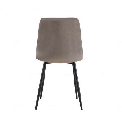Teora Grey Velvet Dining Chairs With Black Metal Base - Pairs -