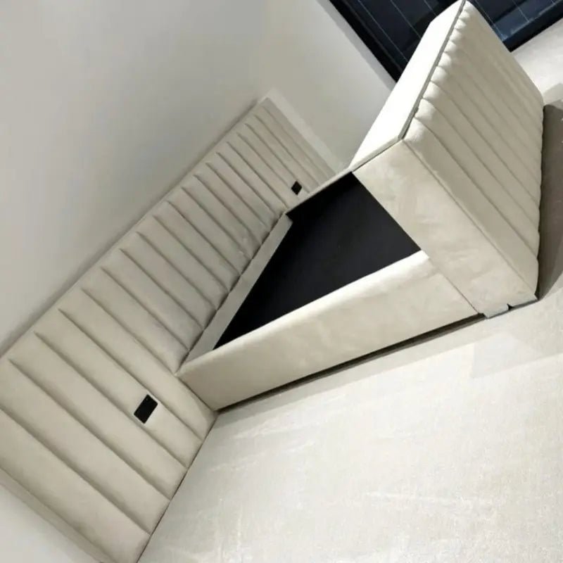 The Balmoral Wide Low Panel Bespoke TV Bed in Luxury Velvet - Esme Furnishings