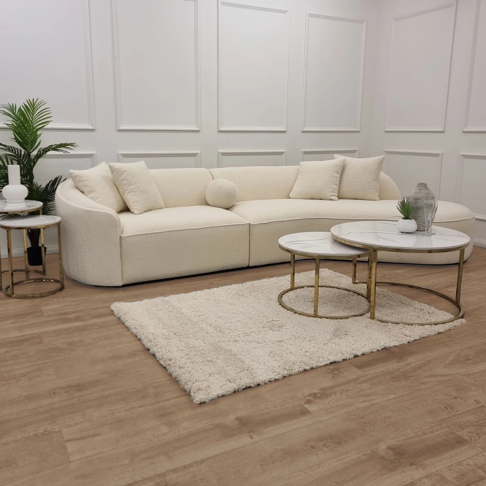 The Pebble Ivory Boucle Fabric Premium Sofa – Esme Furnishings