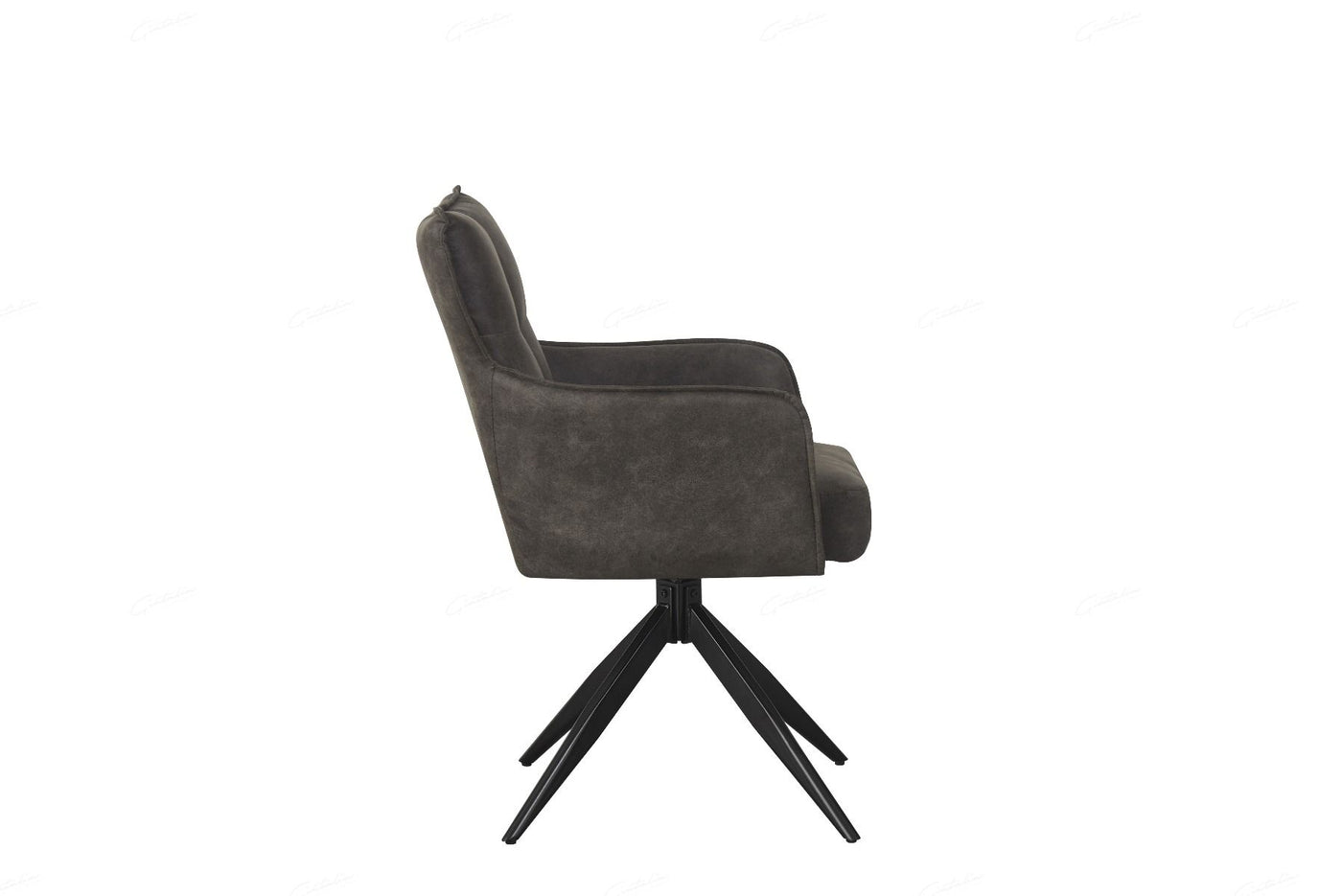 Vianni Vintage Suede Swivel Dining Chairs With Black Metal Base - Pairs - 2 Colours
