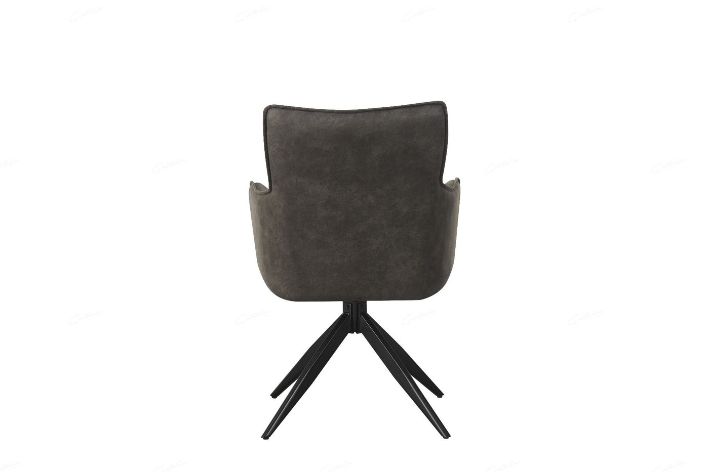 Vianni Vintage Suede Swivel Dining Chairs With Black Metal Base - Pairs - 2 Colours