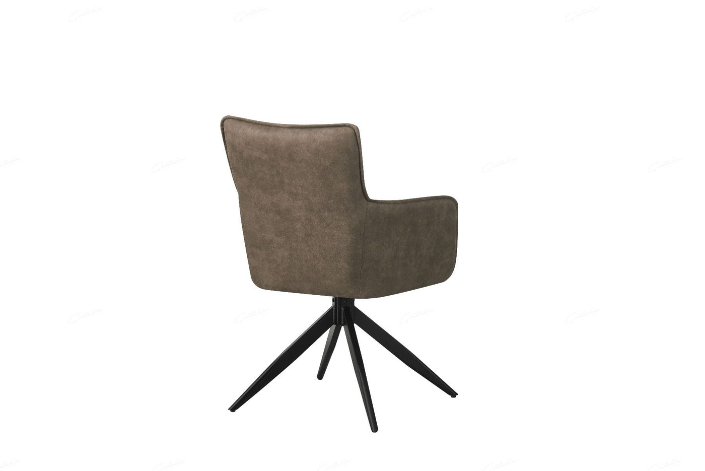 Vianni Vintage Suede Swivel Dining Chairs With Black Metal Base - Pairs - 2 Colours