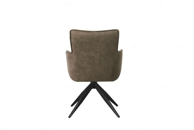 Vianni Vintage Suede Swivel Dining Chairs With Black Metal Base - Pairs - 2 Colours